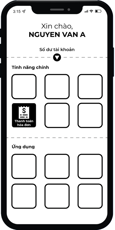 Bước 1: Chọn thanh toán hóa đơn