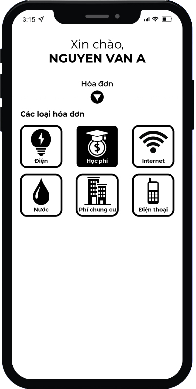 Bước 2: Chọn Học phí