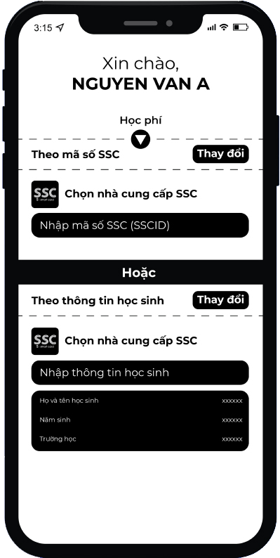 Bước 3: Nhập mã SSC